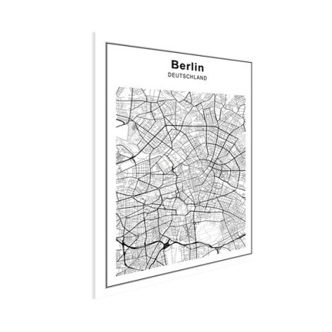 Stadskaart Berlijn zwart-wit poster