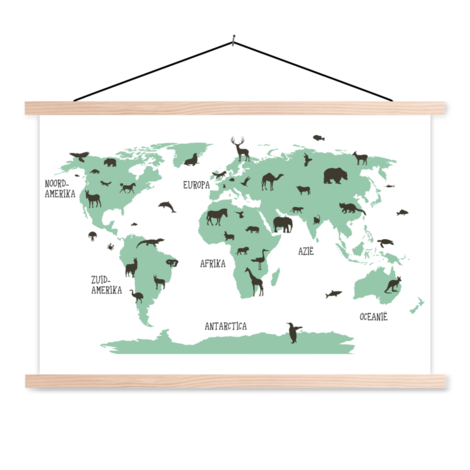 Dieren groen schoolplaat