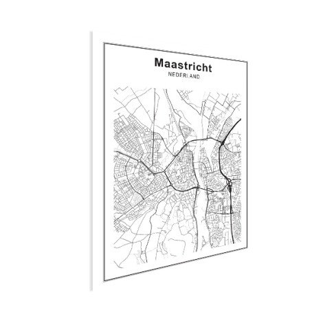 Stadskaart Maastricht zwart-wit poster