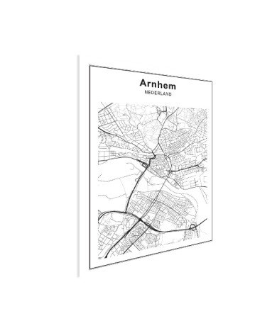 Stadskaart Arnhem zwart-wit poster
