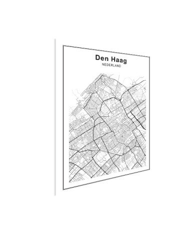 Stadskaart Den Haag zwart-wit poster