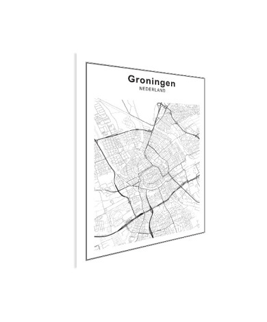 Stadskaart Groningen zwart-wit poster