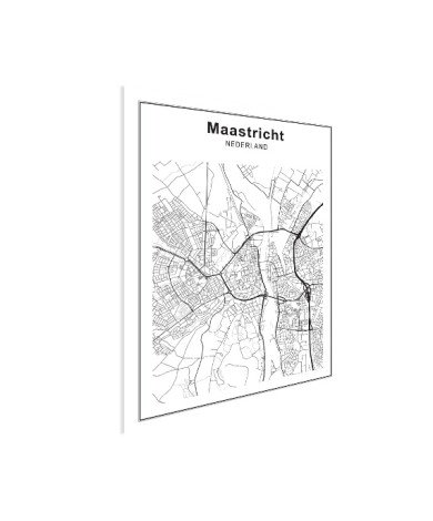 Stadskaart Maastricht zwart-wit poster