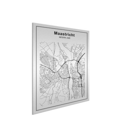 Stadskaart Maastricht zwart-wit aluminium