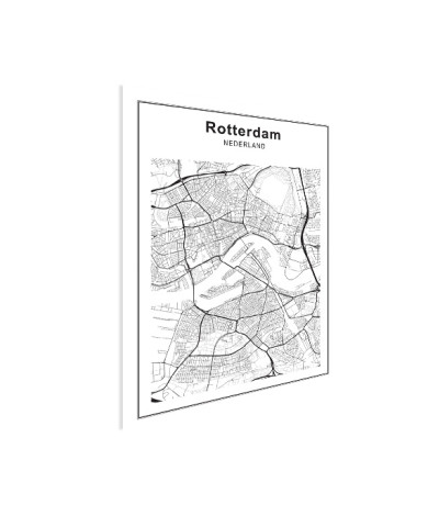 Stadskaart Rotterdam zwart-wit poster