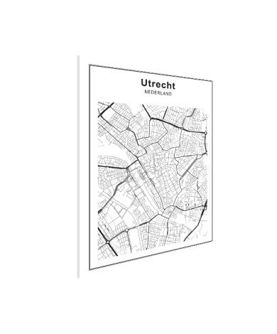 Stadskaart Utrecht zwart-wit poster