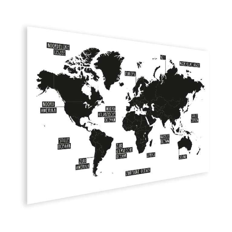 Wereldkaart op poster met korting