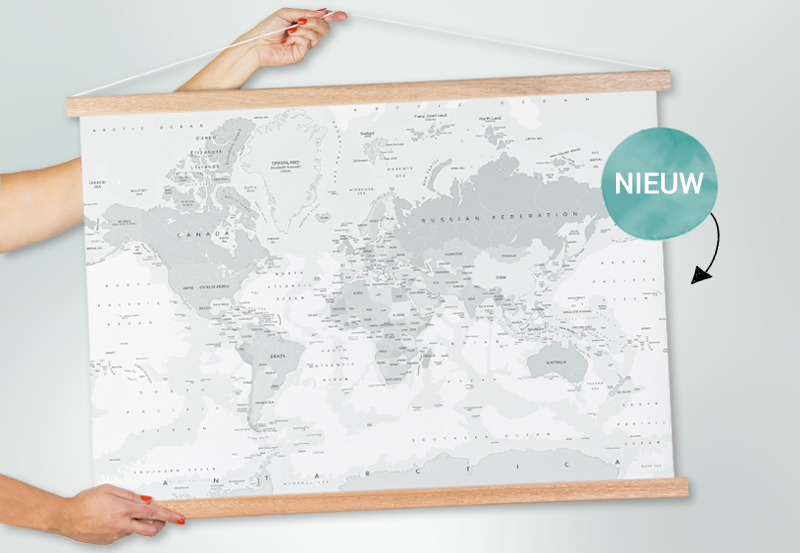 Wereldkaarten schoolplaat