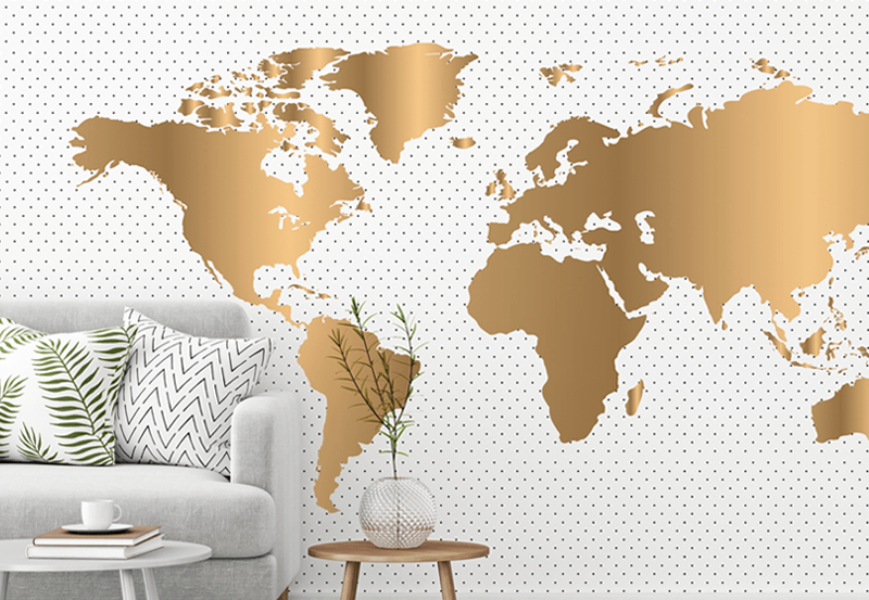 wereldkaart op behang