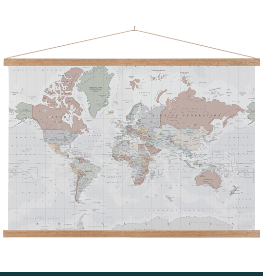 Schoolplaat met wereldkaart 150x90 cm