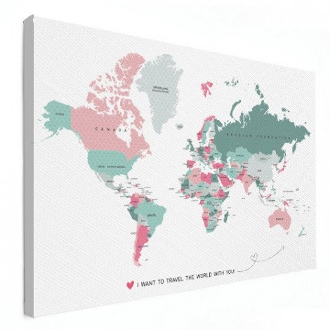 Wereldkaart canvas